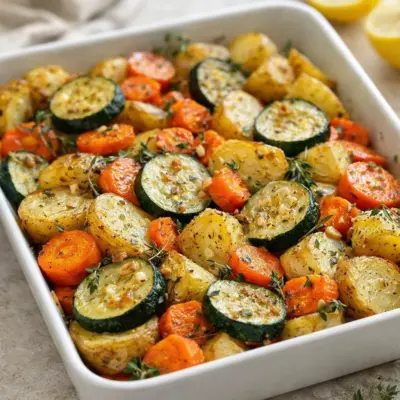 Recette de légumes rôtis à l’ail et aux herbes