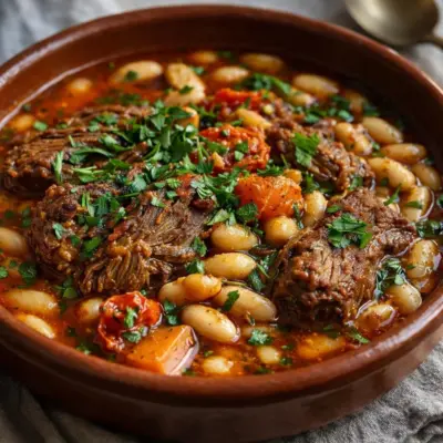 Recette loubia haricots blancs bœuf : bœuf fondant