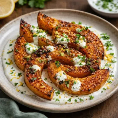 Melon rôti aux épices cajun et yaourt citronné