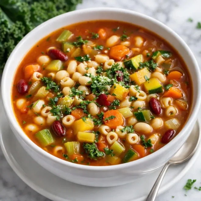 Recette minestrone classique aux légumes et haricots