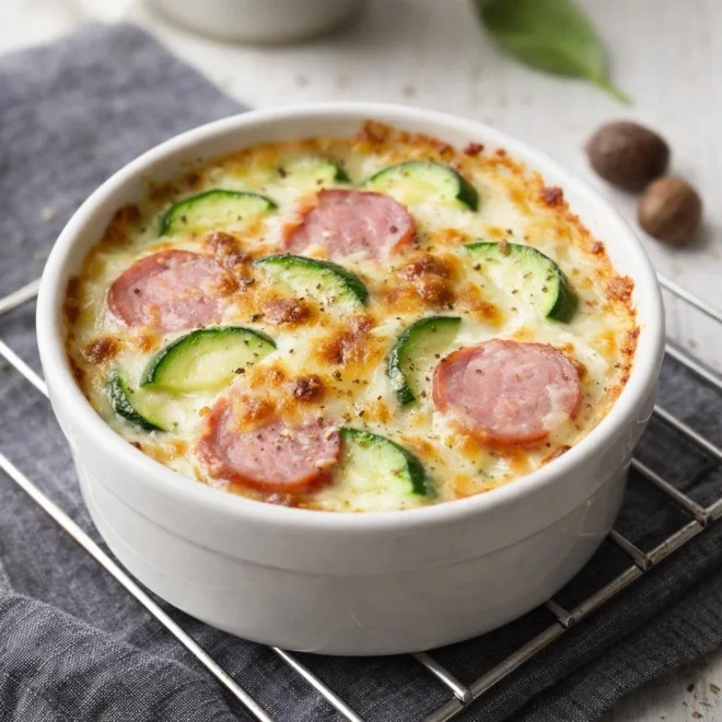 Recette mini gratins de courgettes au jambon