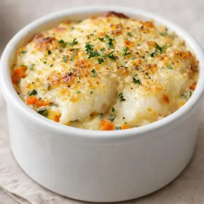 Mini gratins express de cabillaud aux légumes
