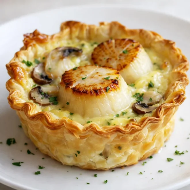 Recette mini quiches Saint-Jacques et champignons