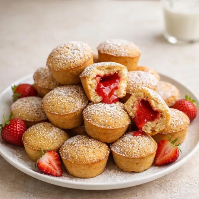 Minis gâteaux coulants à la fraise : cœur fondant façon lava, prêts en un moment