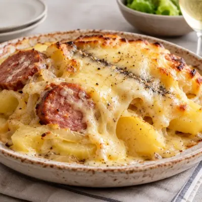 Morbiflette recette à la saucisse de Morteau