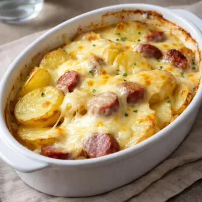 Morbiflette à la saucisse de Morteau : gratin fumé