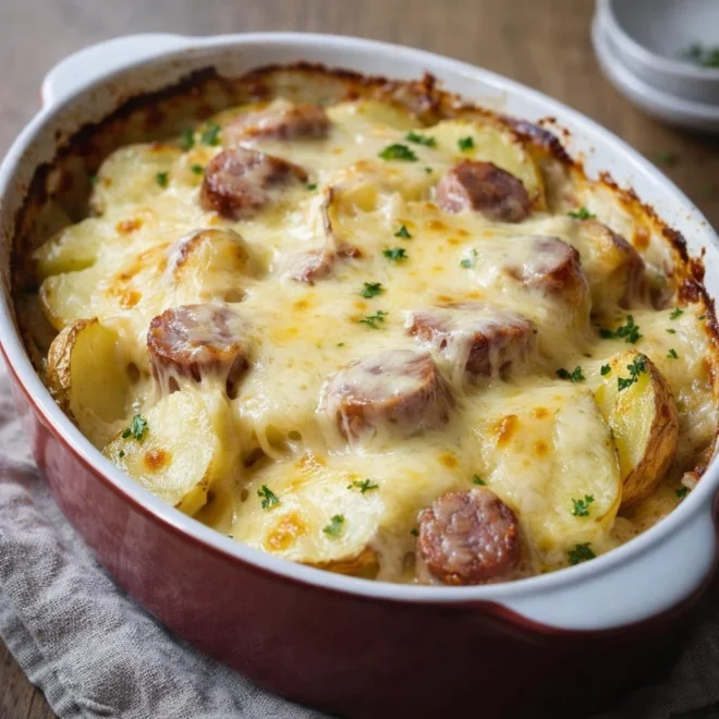 Morbiflette à la Saucisse de Morteau, pommes de terre fondantes et reblochon coulant