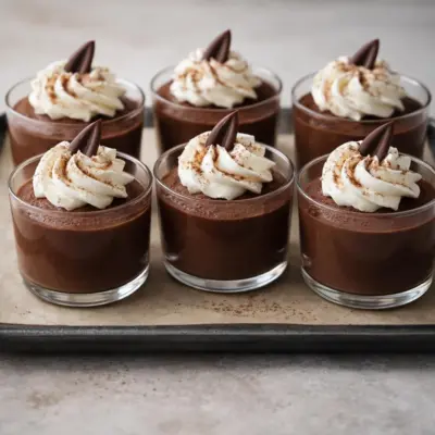 Mousse liégeouse au chocolat noir : chantilly vanille