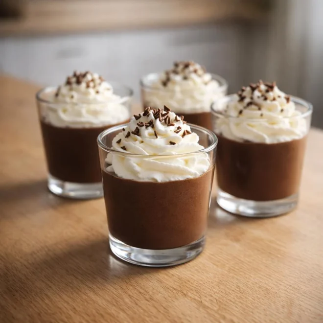 Mousse liégeoise au chocolat : chantilly maison en verrines