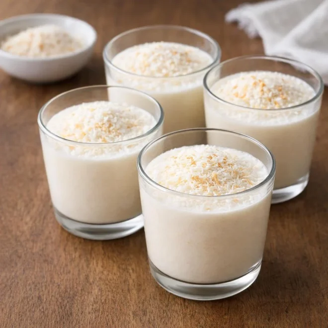 Mousse à la noix de coco en verrines : légère & aérienne