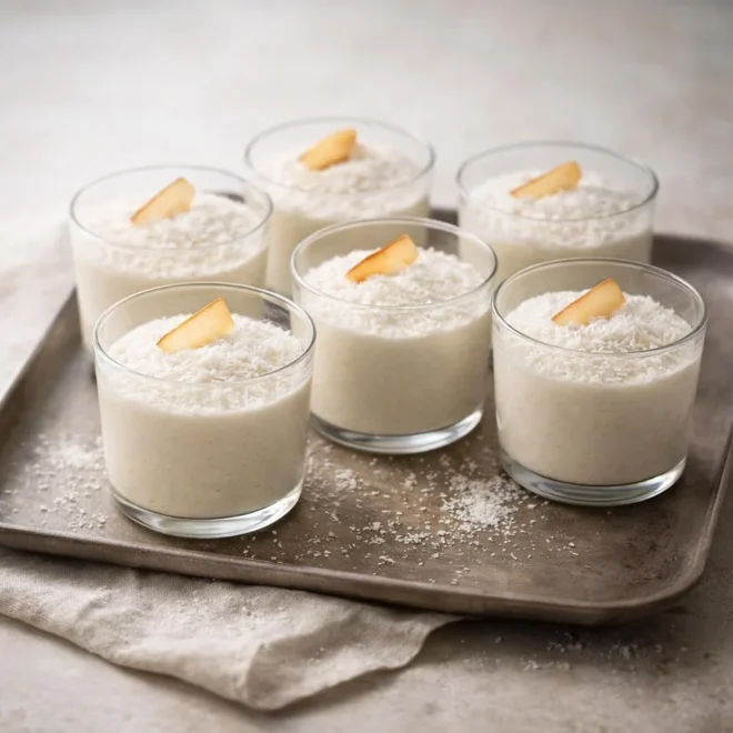 Mousse à la noix de coco légère en 6 verrines
