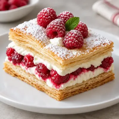 Napoléons à la crème de framboise faciles