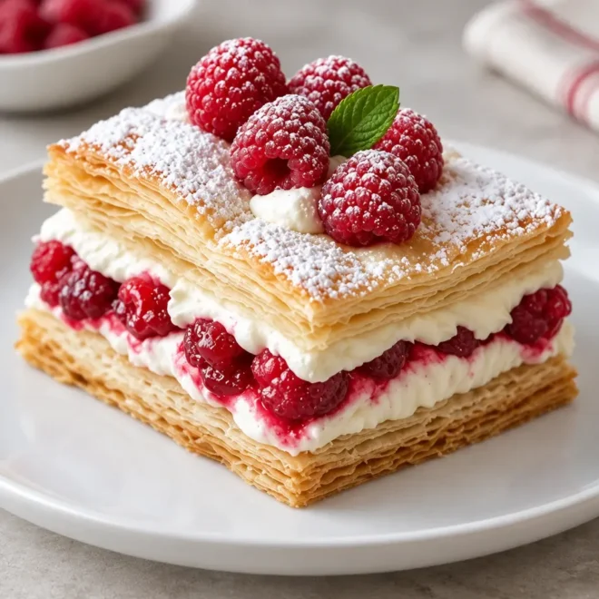 Napoléons à la crème de framboise faciles