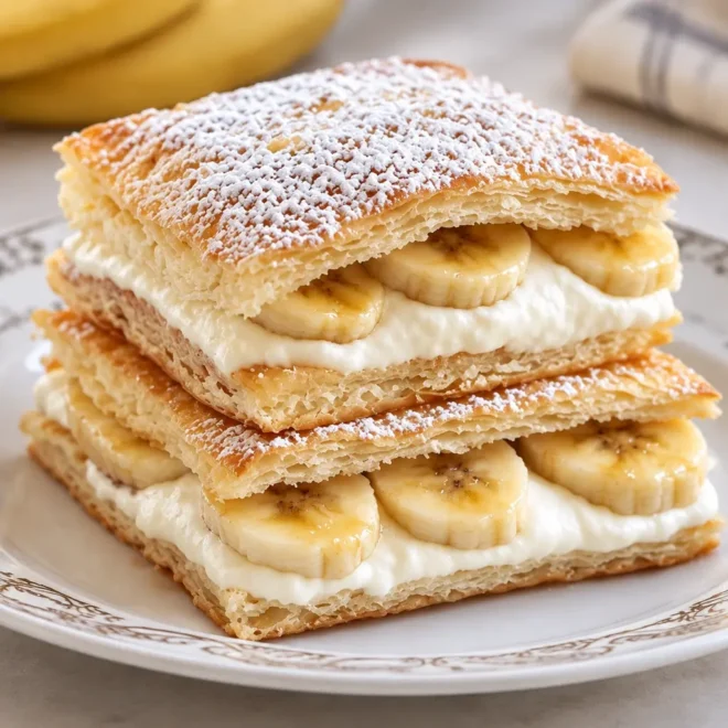 Napoléons banane caramélisée faciles et croustillants