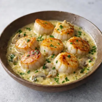 Recette noix de Saint-Jacques sauce normande au cidre
