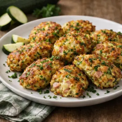 Recette nuggets de courgette au jambon et Vache qui rit