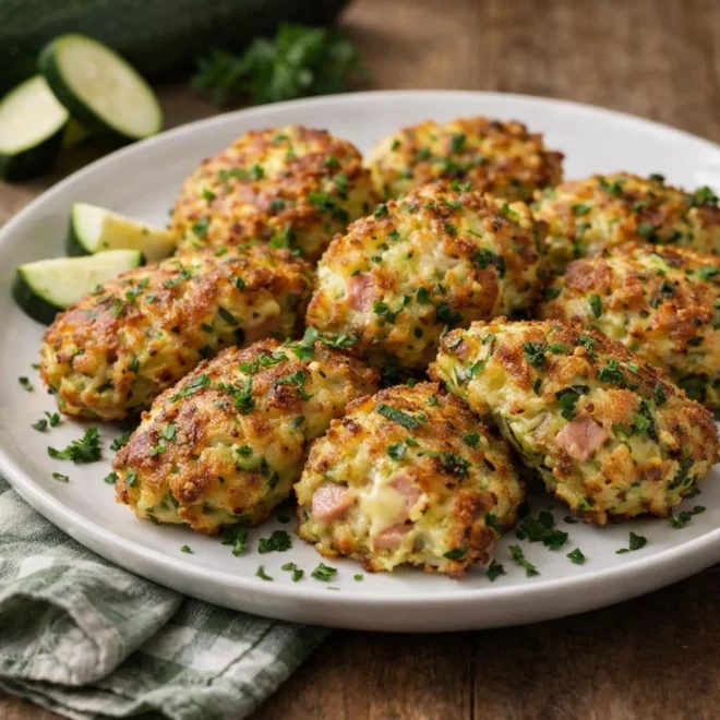 Recette nuggets de courgette au jambon et Vache qui rit