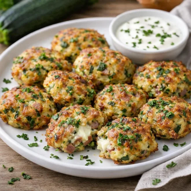 Recette nuggets de courgette au jambon et Vache qui rit