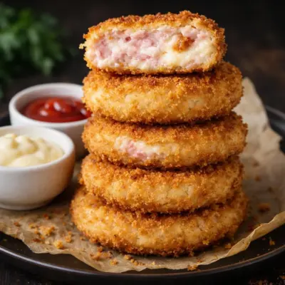 Recette nuggets de jambon au Kiri, croustillants au four