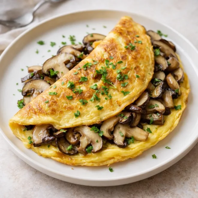 Omelette aux cèpes moelleuse : recette rapide