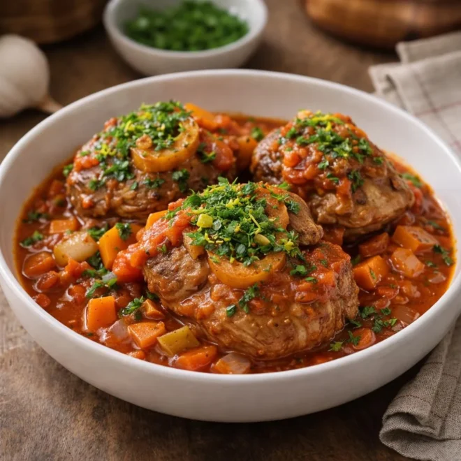 Osso buco de veau à l’italienne : fondant & sauce
