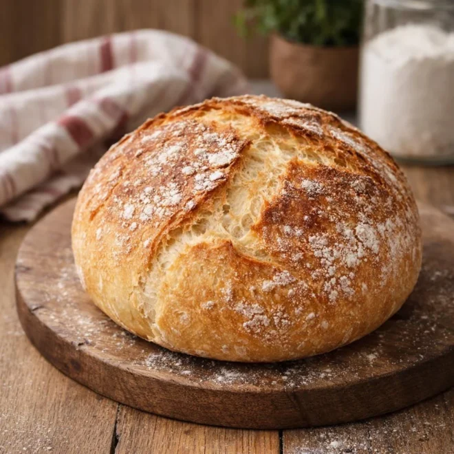 Pain sans pétrissage en 5 minutes (croustillant et ultra facile)