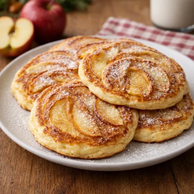 Recette pancakes aux pommes moelleux à la cannelle