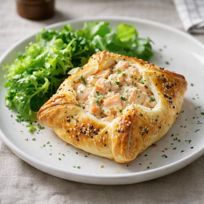 Paniers feuilletés au saumon, aneth et citron
