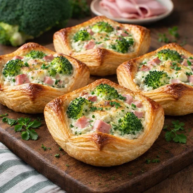 Paniers feuilletés brocoli jambon Boursin | Facile