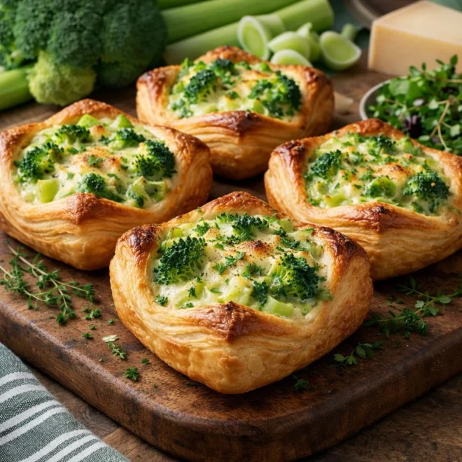 Paniers feuilletés brocoli poireaux comté (croustillant)
