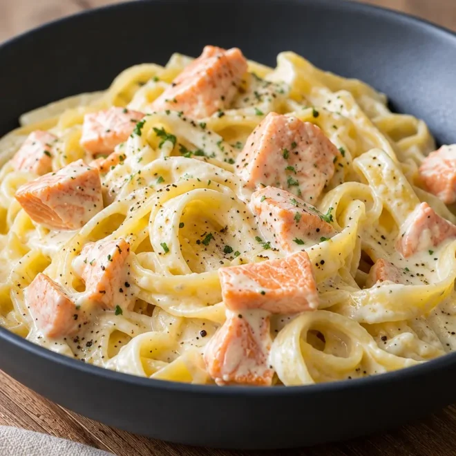 Pâtes au saumon et à la crème faciles