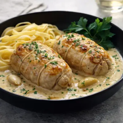 Paupiettes de veau à la crème et au vin blanc
