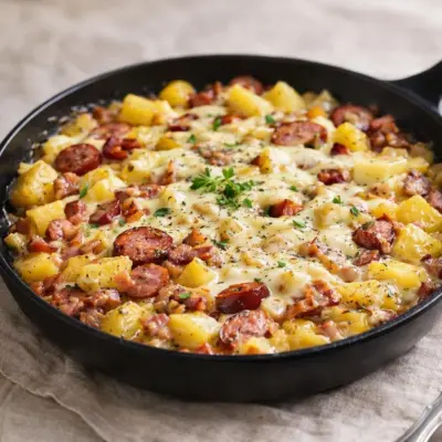 Poêlée franc-comtoise au Morteau et Comté fondu