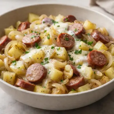 Poêlée franc-comtoise aux pommes de terre et saucisse