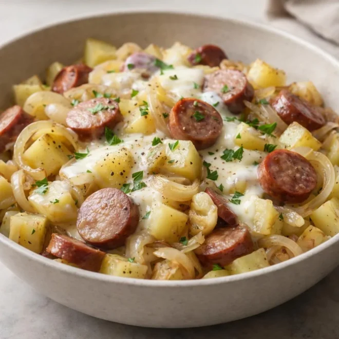Poêlée franc-comtoise aux pommes de terre et saucisse