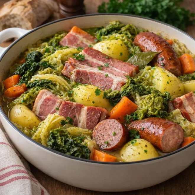 Potée limousine au petit salé et chou vert