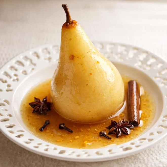 Poires au sirop traditionnelles à la vanille