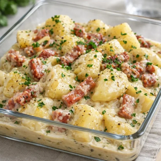 Pommes de terre carbonara sans crème