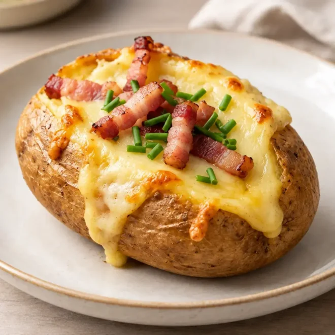 Pommes de terre farcies faciles au fromage et au lard