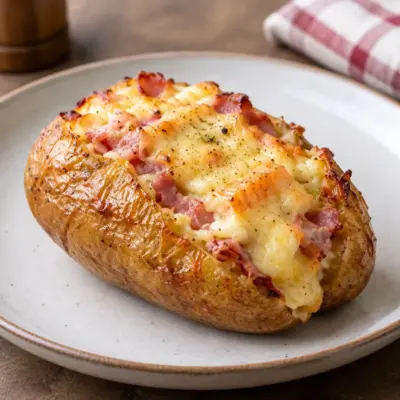 Pommes de terre farcies au fromage et lardons