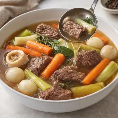 Recette pot-au-feu mijoté longuement : bœuf fondant