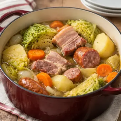 Potée au chou : recette au porc et saucisse fumée
