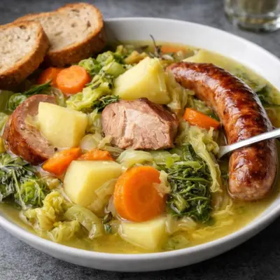Potée auvergnate : chou, pommes de terre & saucisses