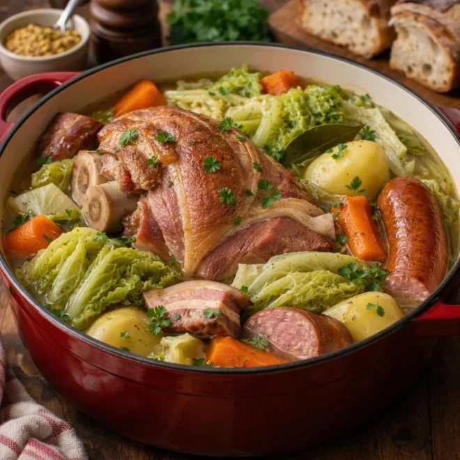 Potée paysanne au jarret de porc et chou