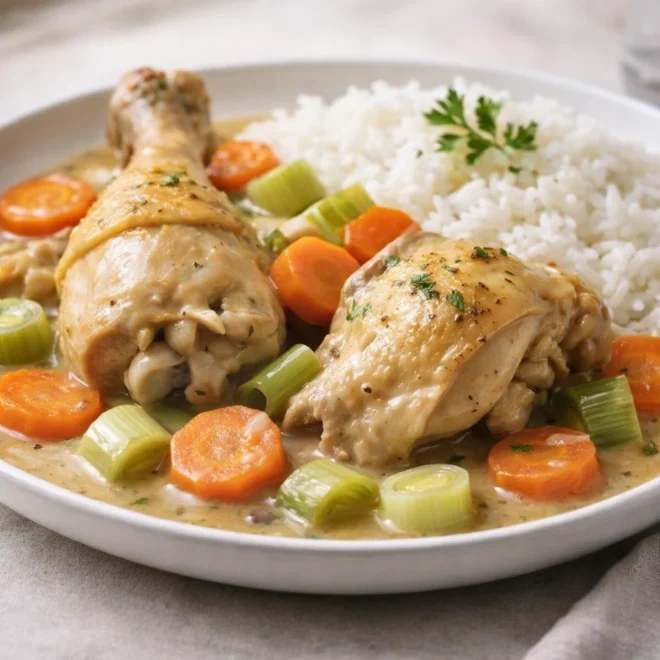 Poule au riz de la mère Michèle : sauce onctueuse
