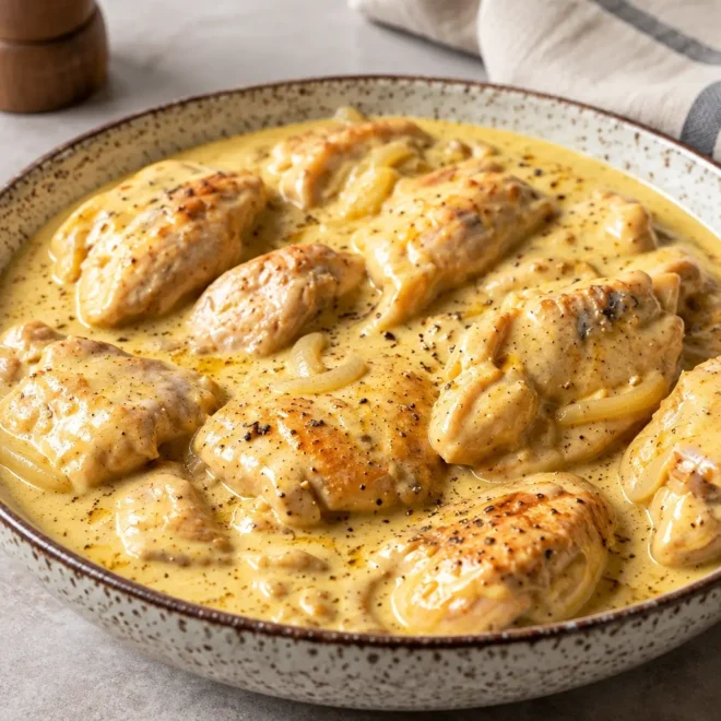 Poulet à la crème : recette facile à la moutarde