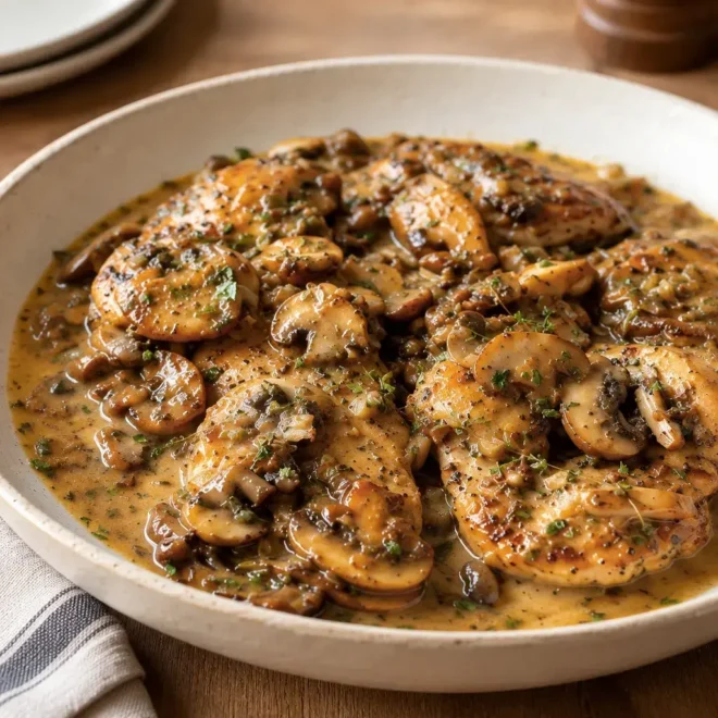 Poulet à la crème et aux champignons facile