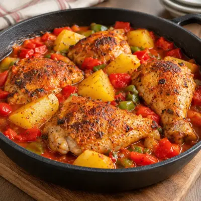 Poulet aux poivrons : recette familiale facile
