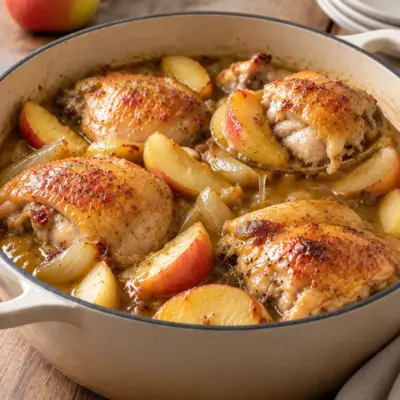 Poulet aux pommes et aux oignons facile
