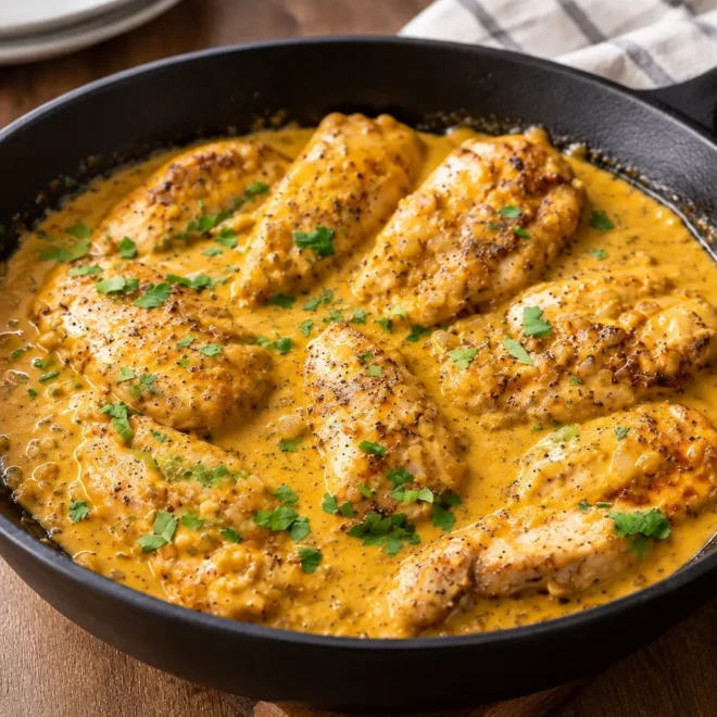 Poulet crémeux à la poêle : recette facile